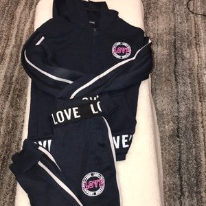 Navy blue sweatsuit